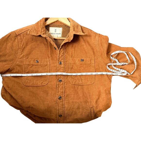 Mutual Weave Corduroy Sherpa Lined Men’s Trucker Jacket Size Medium Light Brown - Picture 12 of 16